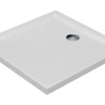 40mm Low Profile 760x760mm Square Tray & Waste - White