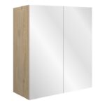 Crystal 600mm Mirrored Wall Unit - Matt Arley Blue (Oak Cab)