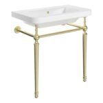 Lave 810mm 1TH Console Basin - Brushed Brass
