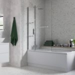 1000x1500mm Two Panel Folding Bath Screen (6mm) - Chrome