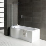 P-Shape 1700x700-850x410mm 0TH Shower Bath  Panel & Screen (LH)