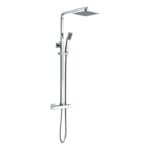 Square Thermostatic Bar Mixer w/Riser Kit - Chrome