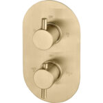 Two Outlet Shower Valve - Brushed Brass