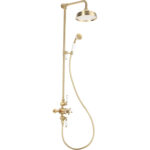 Drop Thermostatic Shower Kit - Brushed Brass