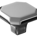 34mm Octagonal Deco Knob - Chrome
