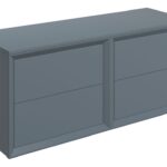 Apex 1210mm Wall Hung 4 Drawer Basin Unit Run & Top - Matt Storm Blue