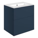 Linea 610mm Wall Hung 2 Drawer Basin Unit & 0TH Basin - Matt Deep Blue