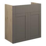 Crystal 600mm Standard Basin Unit - Matt Stone (Oak Cab)