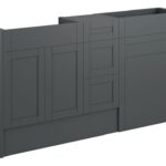 Crystal 1536mm Standard Basin  WC & 3 Drawer Unit Pack - Matt Graphite Grey (Oak Cab)