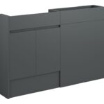 Diamond 1236mm Slim Basin & WC Unit Pack - Matt Graphite Grey (Grey Cab)
