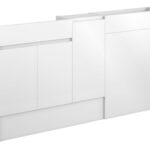 Diamond 1536mm Slim Basin  WC & 1 Door Unit Pack - White Gloss (Grey Cab)