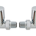 Patterned Chrome Radiator Valves - Straight