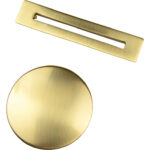 Floor Standing Bath Overflow & Waste Cover - Brushed Brass