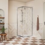 Core 760mm Corner Entry Door - Chrome