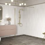 Elite 1400mm Wetroom Panel & Support Bar - Brushed Brass