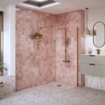 Elite 1100mm Wetroom Panel & Support Bar - Brushed Bronze