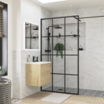 Elite 800mm Framed Wetroom Side Panel - Matt Black
