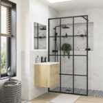 Elite 1200mm Framed Wetroom Panel - Matt Black