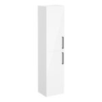 VitrA Root Flat 40cm 2 Door Tall Unit (LH Hinge) - High Gloss White