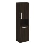 VitrA Root Flat 40cm 2 Door Semi-Tall Unit w/Laundry Basket (RH Hinge) - Walnut