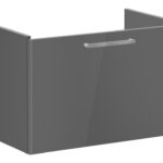 VitrA Root Flat 80cm 1 Drawer Washbasin Unit - Anthracite High Gloss