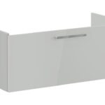 VitrA Root Flat 100cm 1 Drawer Washbasin Unit - Shiny Pearl Grey