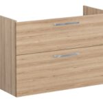VitrA Root Flat 100cm 2 Drawer Washbasin Unit - Natural Oak