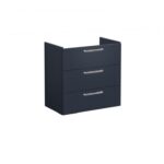 VitrA Root Flat 80cm 3 Drawer Washbasin Unit - Matt Dark Blue