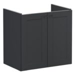 VitrA Root Classic 60cm 2 Door Wall Hung Slim Washbasin Unit - Matt Graphite