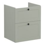 VitrA Root Classic 60cm 2 Drawer Washbasin Unit - Matt Retro Green