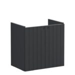 VitrA Root Groove 60cm 2 Door Wall Hung Slim Washbasin Unit - Matt Graphite