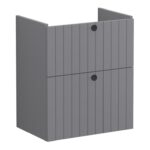 VitrA Root Groove 60cm 2 Drawer Slim Washbasin Unit - Matt Grey