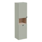 VitrA Root Groove 40cm 2 Door Semi-Tall Unit w/Laundry Basket (LH Hinge) - Matt Retro Green