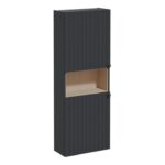 VitrA Root Groove 55cm 2 Door Semi-Tall Unit (LH Hinge) - Matt Graphite