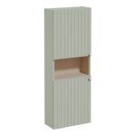 VitrA Root Groove 55cm 2 Door Semi-Tall Unit (LH Hinge) - Matt Retro Green