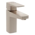 VitrA Root Square Compact Basin Mixer - Brushed Nickel