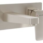 VitrA Root Square Wall Mounted Basin Mixer - Brushed Nickel