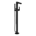 VitrA Root Round Floor Standing Bath/Shower Mixer - Matt Black