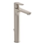 VitrA Root Round Tall Basin Mixer w/Waste Lever - Brushed Nickel