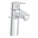VitrA Flow Round Large Basin Mixer w/Waste Lever - Chrome