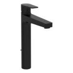 VitrA Flow Square Tall Basin Mixer w/Waste Lever - Matt Black