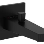 VitrA Root Square Wall Mounted Monohole Bath/Shower Mixer - Matt Black