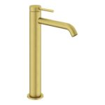 VitrA Minimax Round Tall Basin Mixer - Brushed Brass