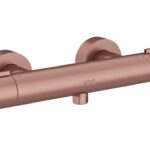 VitrA Aqua Core Round Thermostatic Shower Mixer - Brushed Bronze