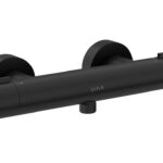 VitrA Aqua Core Round Thermostatic Shower Mixer - Matt Black